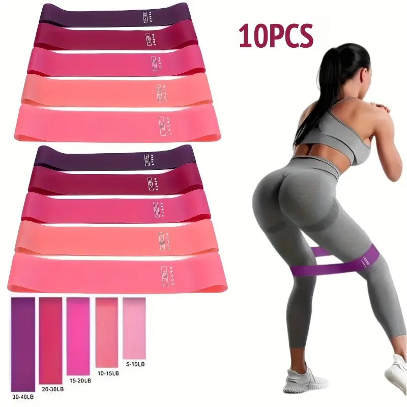 10pcs Heavy-Duty TPE Resistance Band Set for Women - Full Body Workouts, Yoga, Gym, Pilates & Weight Training - Stackable Bands with Multi - Home & Professional Fitness Equipment for Strength- Exercise Equipment, Workout Equipment, Exercise Band