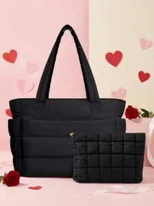 Valentine's Day Women's Handbag, Handheld Bag, Large Zipper Bag, Stitched Inflatable Pouch, Gym Bag, Beach Bag, Travel Work Handbag