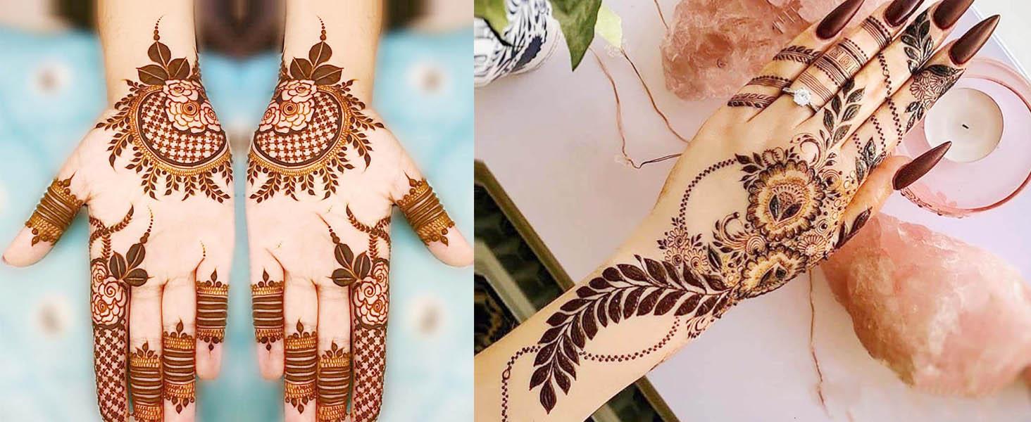 10 Sheets Henna Tattoo Stencils 10 Pair Arm Hand Tattoo Template Temporary Indian Arabian Glitter Airbrush Tattoo Stickers for Face Body Paint DIY (Black)