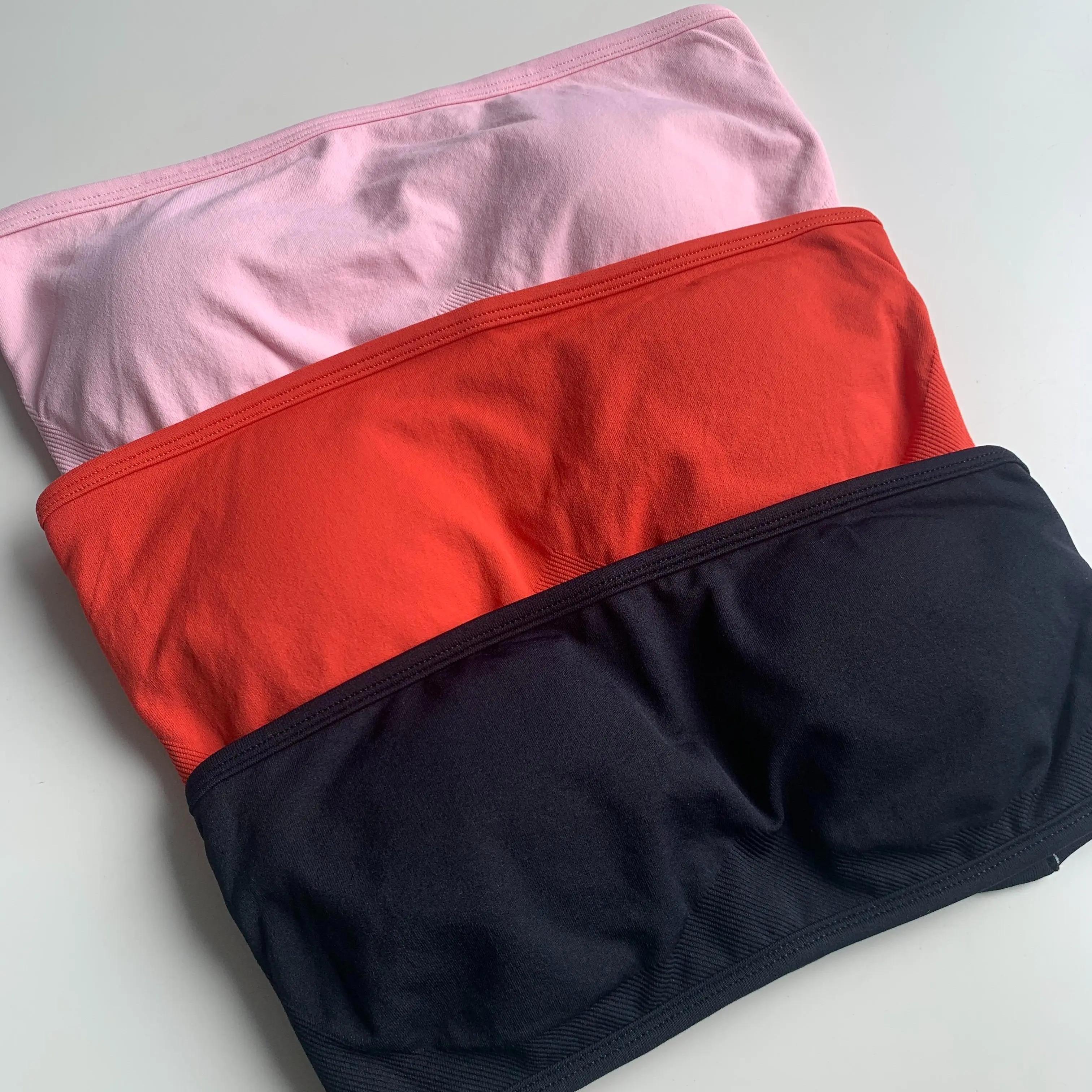 Dfyne Impact Strapless Sports Bra, Women's Seamless Bandeau Yoga Bra