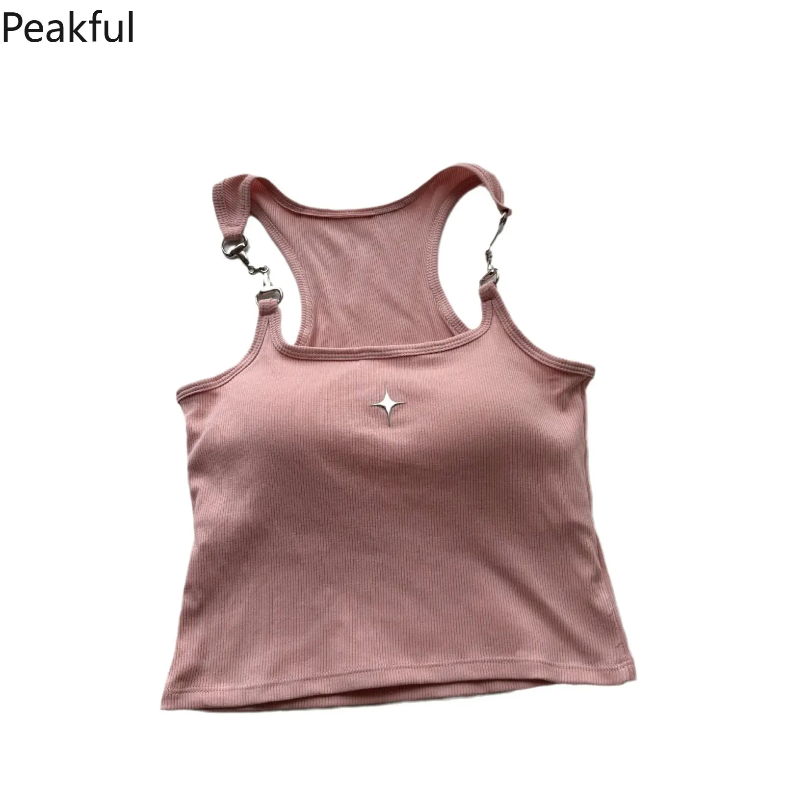 Sweet & Edgy Chain Strap Backless Cami, All-Match Lace Trim Bustier with Soft Padding, Sexy Party Top or Work Inner Wear, French Style Pure Desire