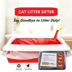 Cat Litter Sifter Liners - No More Scooping, Easy Waste Disposal, Reusable Sift & Toss Cat Litter Bags, Fits Most Standard Litter Boxes 10pcs/pack