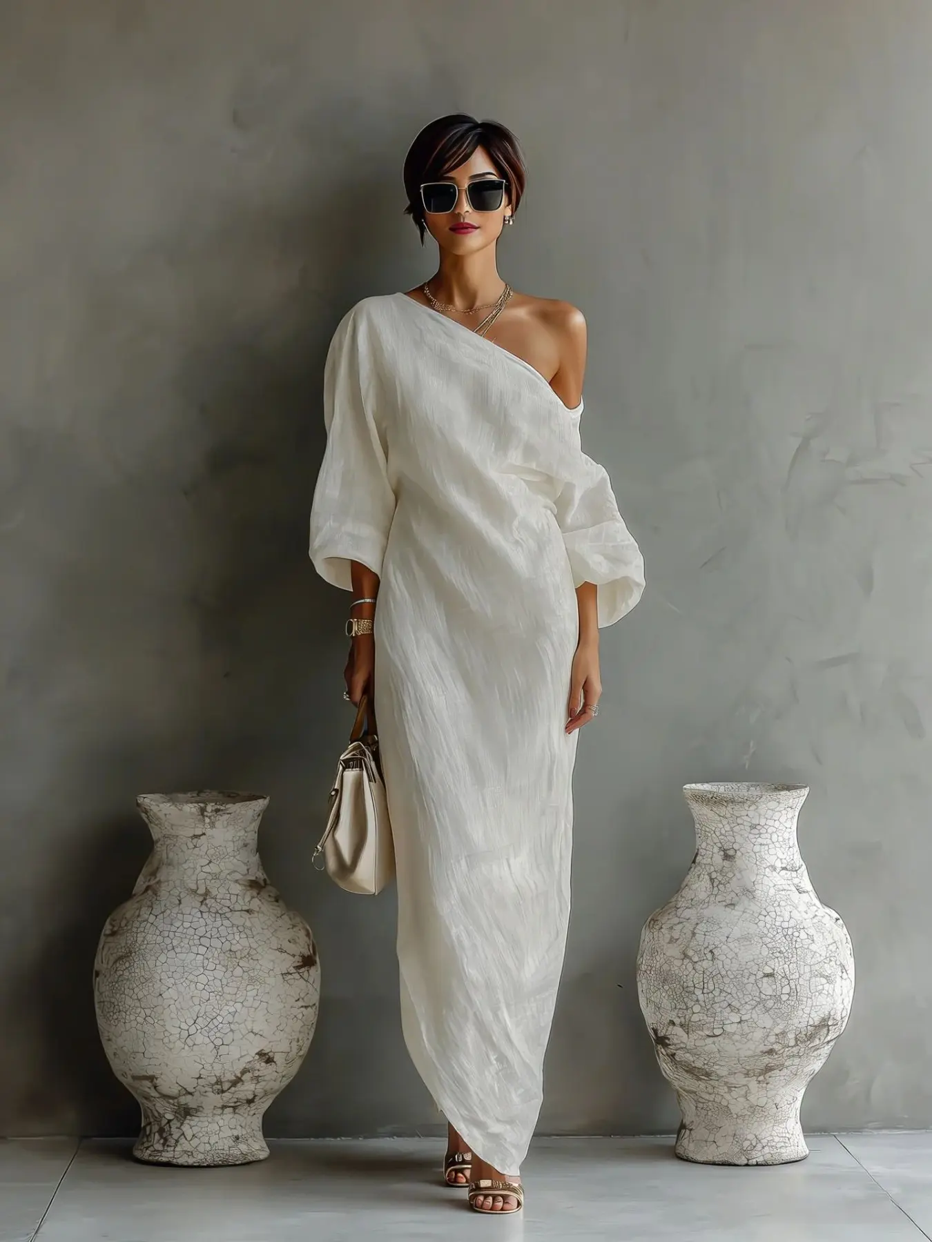 Women's off Shoulder Long Dress, Casual Batwing Sleeve, Beach Resort Wear, Chic, Stylish and Comfortable, Perfect for Summer