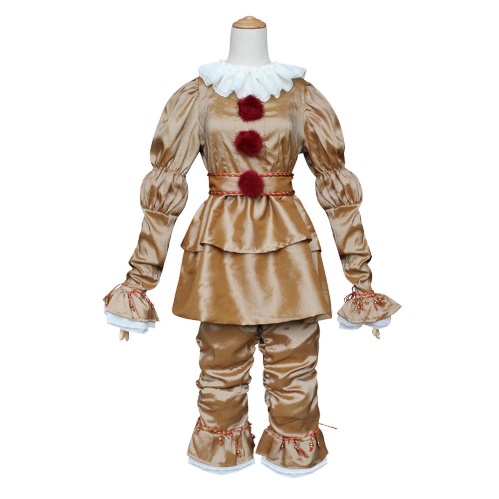 Pennywise Kids Adults Cosplay Costume Halloween Clown Performance Outfit