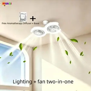 New Ceiling Fan Light, E27 Socket Adjustable LED Three Color Changing, Quiet Dual Blade, Remote Control, Dimmable Light, Home Living Room Office
