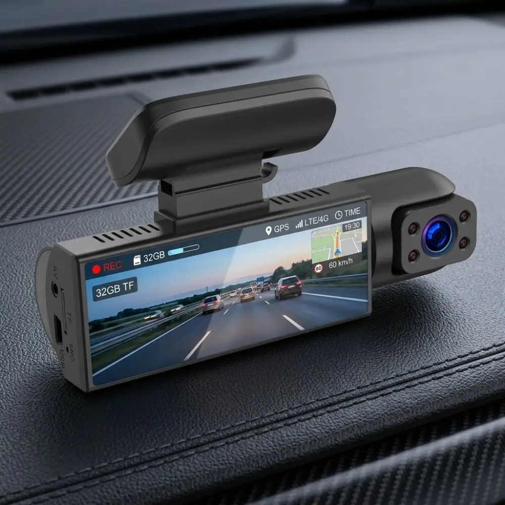 Dual Dash Cam Front and Rear 1080P Full HD, 3.16" IPS Anti-Glare Screen, Night Vision, 170° Wide Angle, Loop Recording, Parking Mode, 32GB Card Included for Car Motorcycle