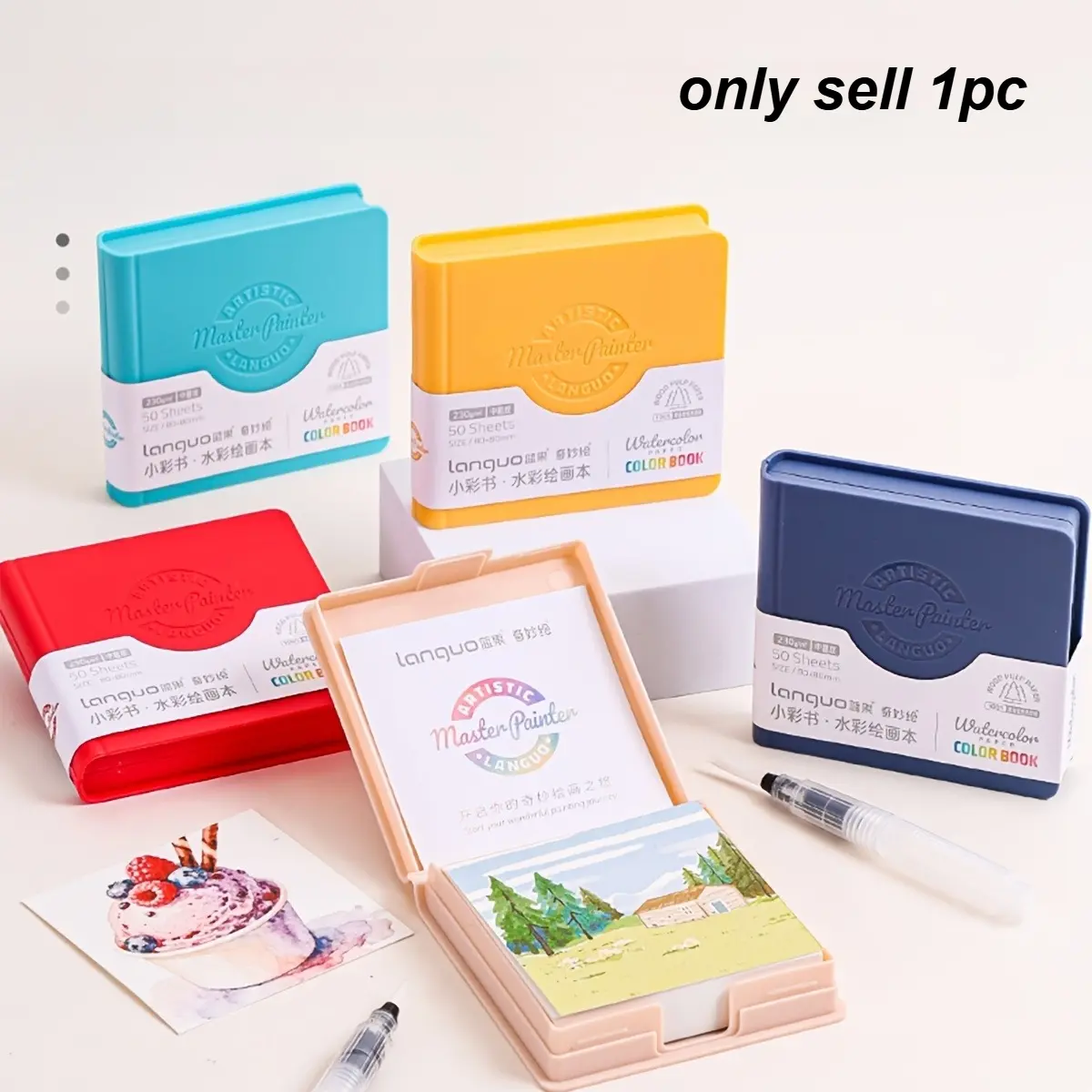 [Languo | Mini Sketchbook] Languo Mini Watercolor Sketchbook | Compact, Portable for Drawing, Journaling | Opaque Pages, Artistic Creation, Painting Supplies