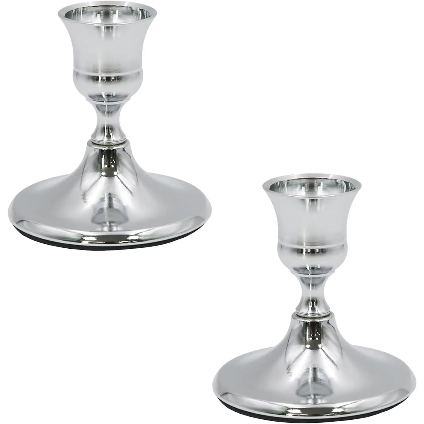 Taper Candle Holders Set of 2,  Metal Candlestick Holders | Short Skinny Polished 2.8 Inch Metal Candle Holder for Wedding Centerpiece Dining Table Party  Decor