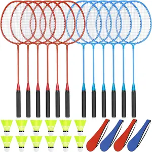 12-Pack Badminton Rackets Set with Nylon Shuttlecocks and Easy-to-Carry Bag, Ideal Gifts for Beginners to Intermediate Players for Outdoors, Backyards Games