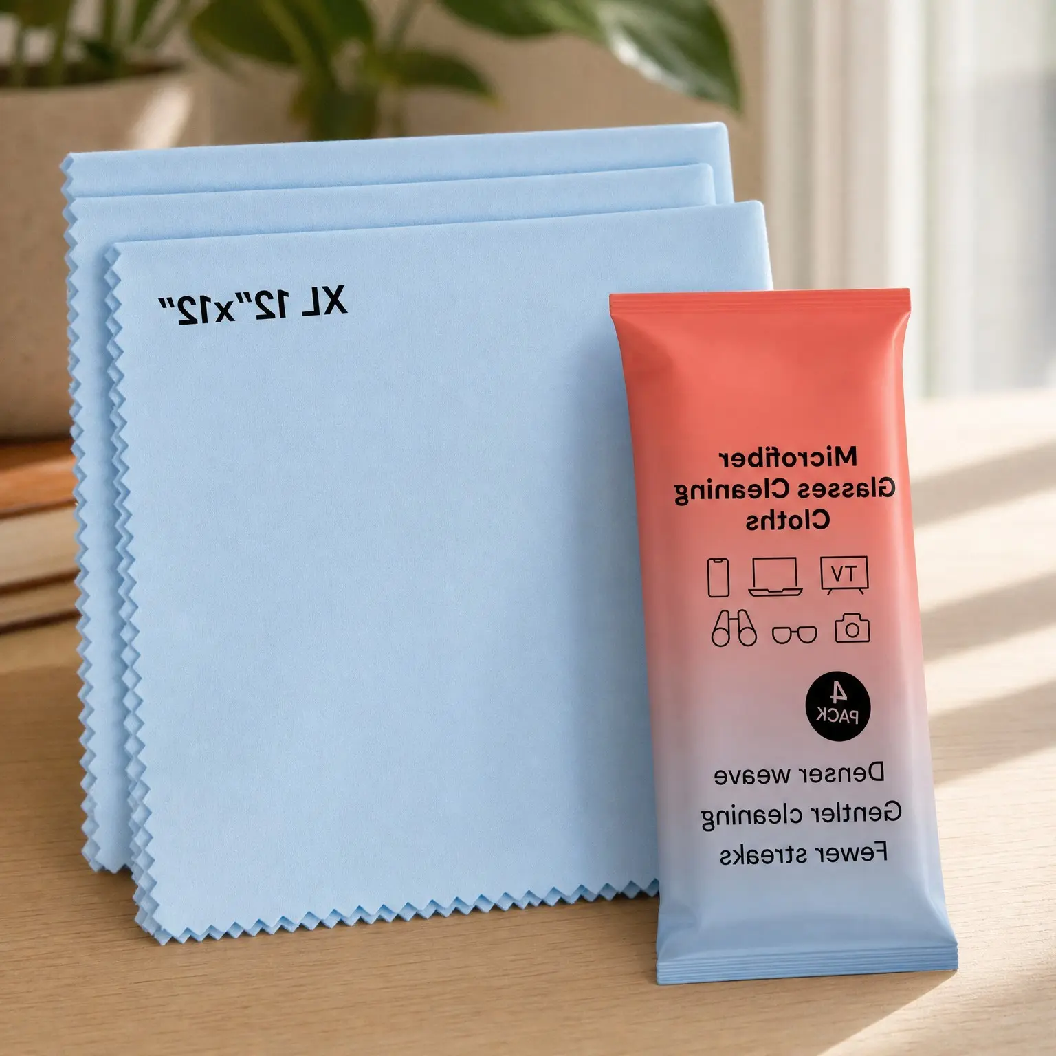 Microfiber Cleaning Cloths for Glasses & Screens, 4-PackGift