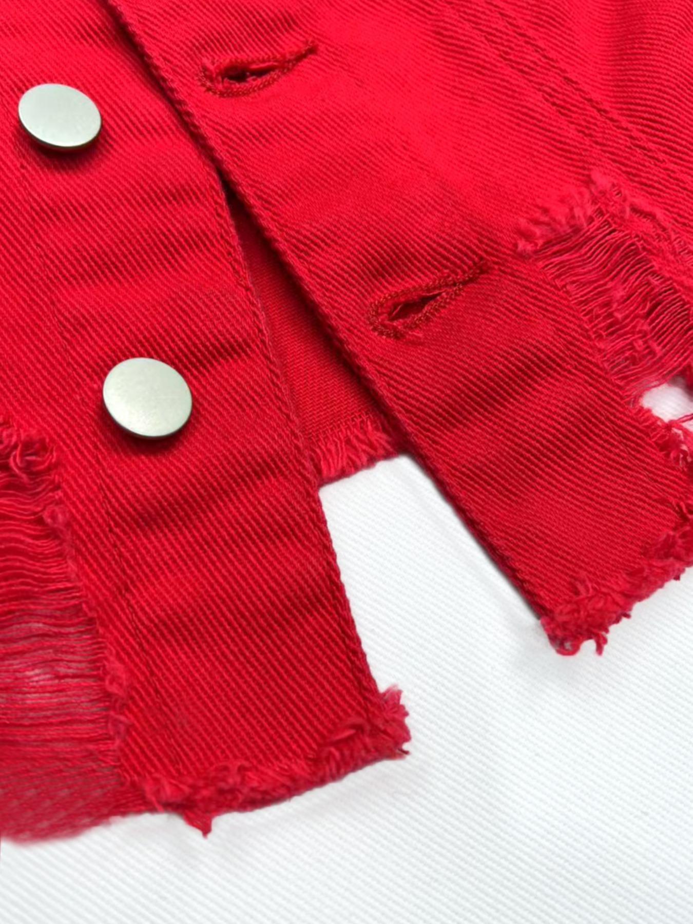 Oblue Jeans Denim Jacket, Trendy Cut-Out Design Outerwear, All Season Versatile Top, Perfect for Casual Daily Wear & Street Style