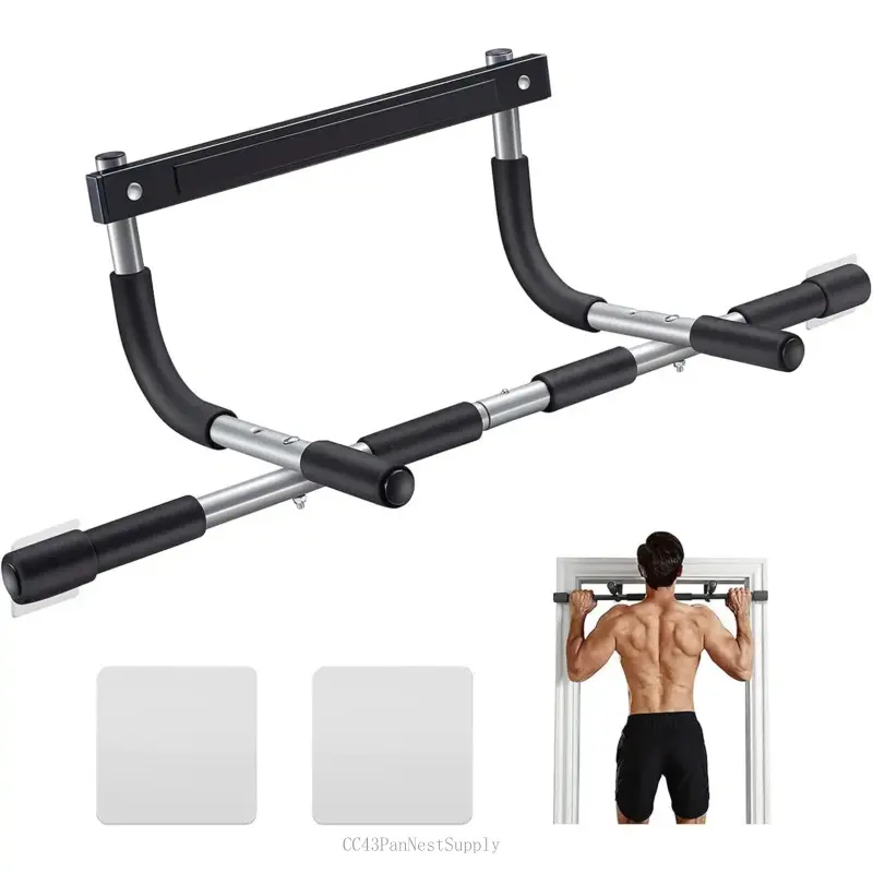 Pull Up Bar for Doorway |   Thickened Steel Max Limit 440 lbs Upper Body Fitness Workout Bar |   Multi-Grip Strength for Doorway |   Indoor Chin-Up Bar Fitness Trainer for Home Gym PortableCC43PanNestSupply