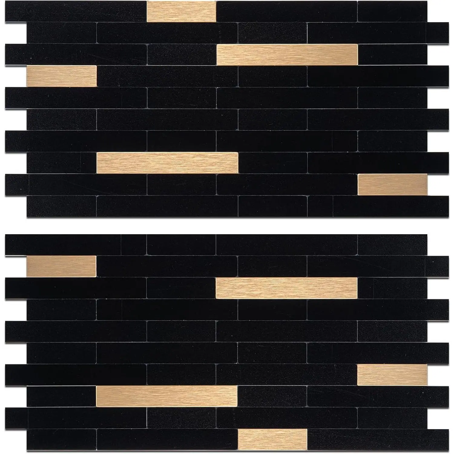 2 Sheets Peel and Stick Tile Backsplash, Black with Metal  Look Stick  Tile Upgrade Your Kitchen Backsplash, RV, Fireplace