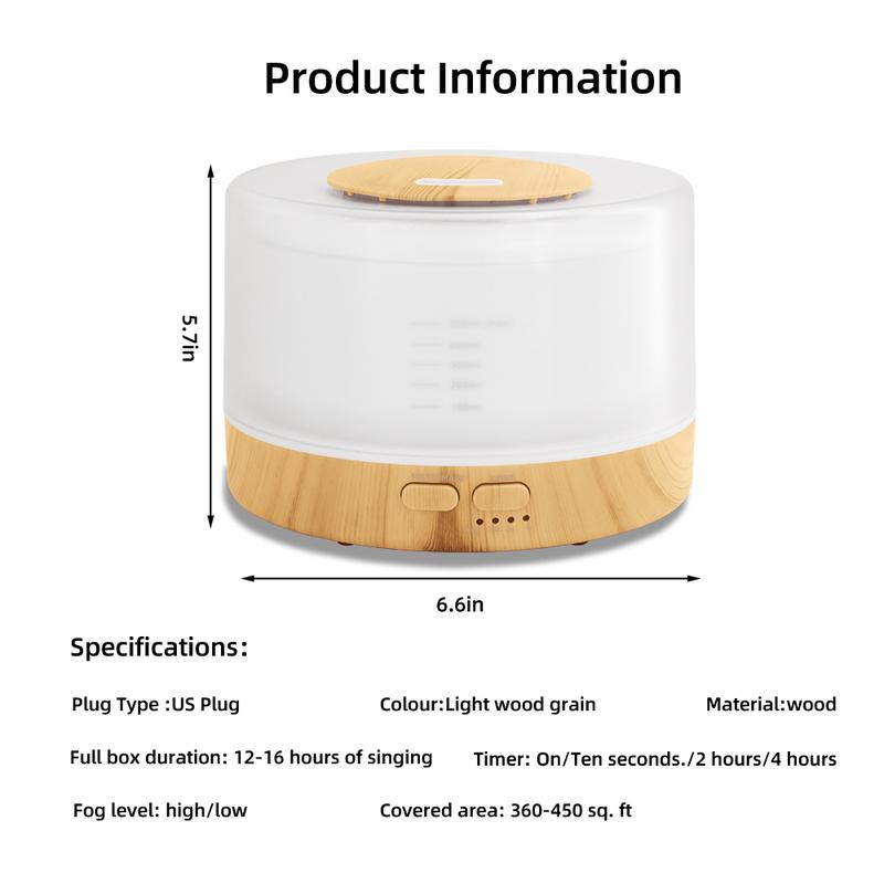 Ultrasonic Smart Diffuser Humidifier - 16.9oz Tank, Timer Modes,  7 Color Lights (Includes 6 Premium Essential Oils) air  purifier essential oil aroma diffuser d is ff user aroma aromatherapy oil Color-Changing