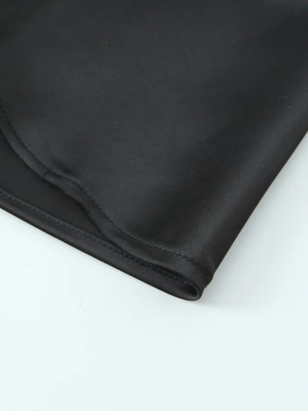 Women's Backless Satin Top, Loose-Fit Thin Fabric, Summer Sleeveless Blouse, Elegant Neckline Design, Perfect for Casual Wear