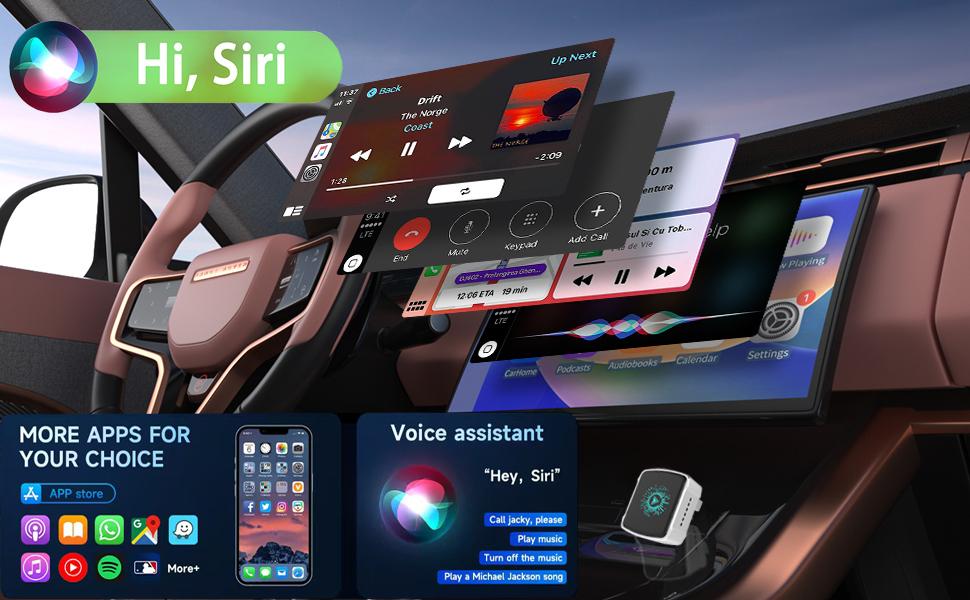 Wireless CarPlay Adapter & Android Auto (2-in-1) - Mini USB/USB-C Adapter Converts Wired to Wireless, Plug & Play, Stable Lag-Free for iPhone & Android (2025 Upgraded)