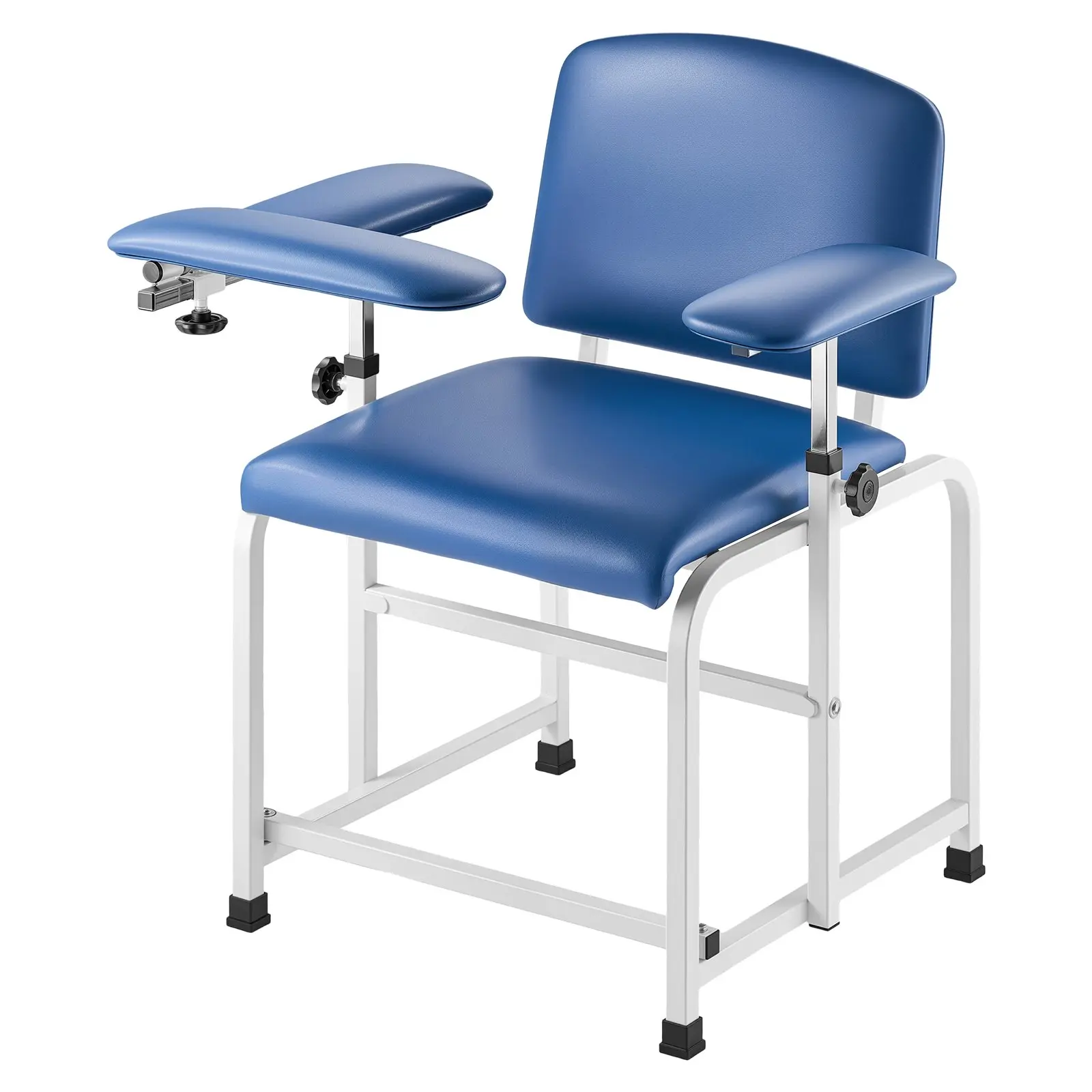 VEVOR Phlebotomy Medical Chair, 400 lbs Load Capacity Blood Draw Chair with Adjustable Armrests & Flip Arm, Soft PVC Leather Padded Seat, Easy-to-Clean for Hospitals, Labs
