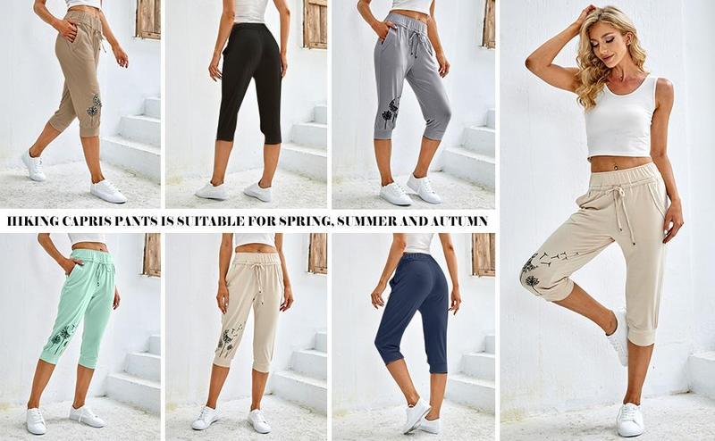 PASLTER Womens Capri Yoga Pants Loose Drawstring Pajama Pants Lounge Joggers Pants with Pockets