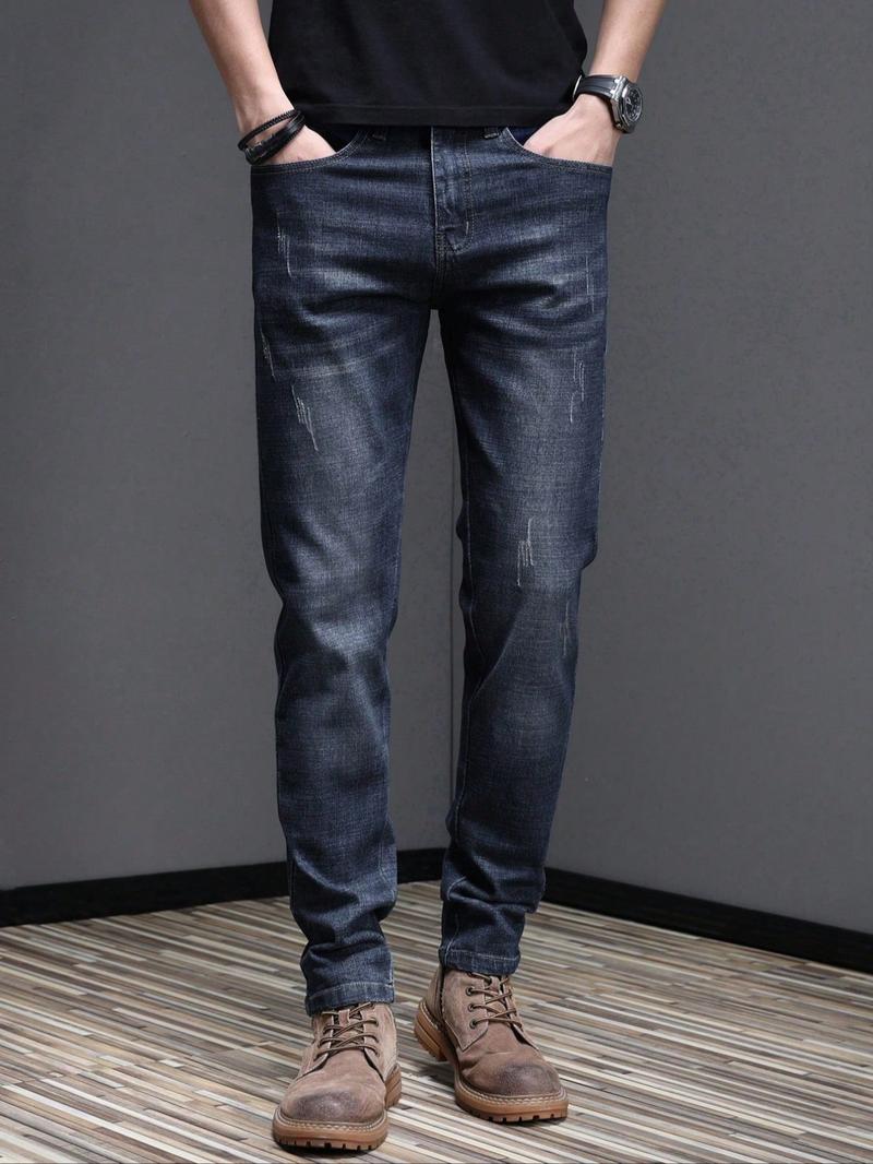 Men's Denim Pants, Casual Comfy Jeans for Daily Wear, Fashion Men's Bottoms for All Seasons