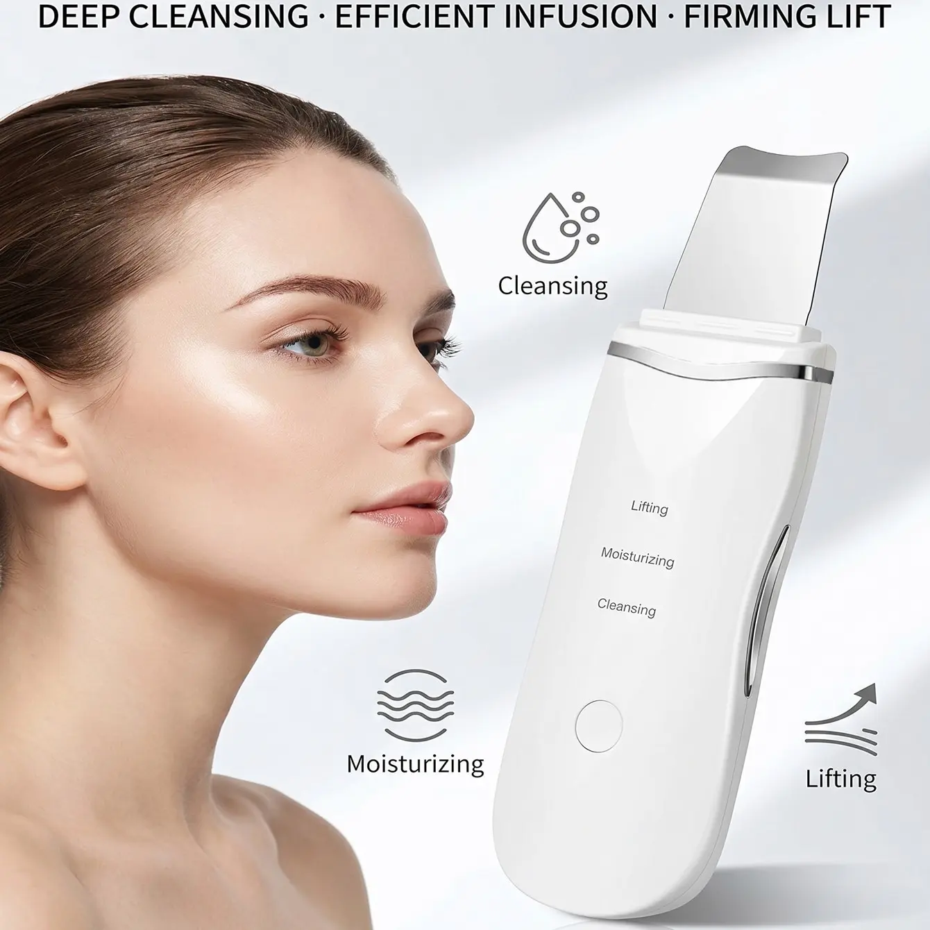 Ultrasonic Skin Scraper Deep Pore Cleansing Facial Cleaner Machine for Men and Women, Rechargeable Beauty Instrument   Charging fee