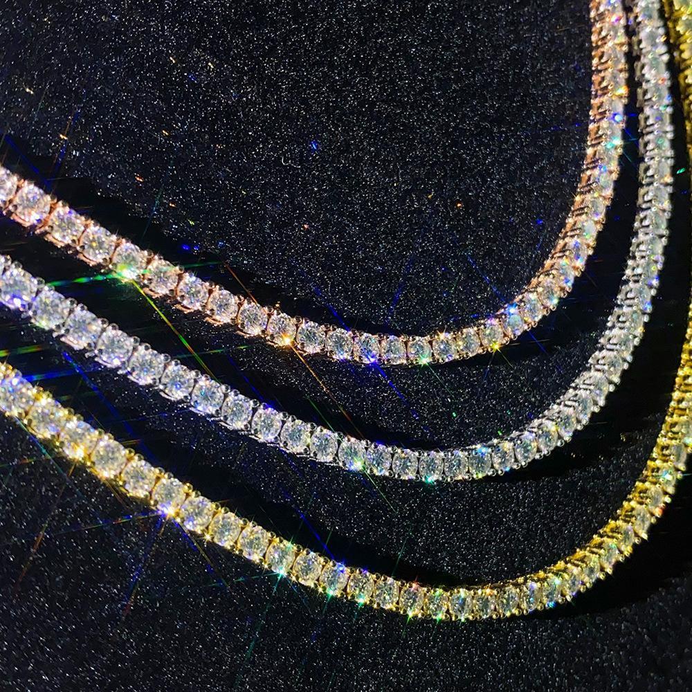 TY GRA Certified Moissanite Tennis Necklace 2/3/4/5mm Solid Sterling Silver Diamond Tennis Necklaces for Women Man TY GRA Certified Moissanite Tennis Necklace 2/3/4/5mm Solid Sterling Silver Diamond Tennis Necklaces for Women Man