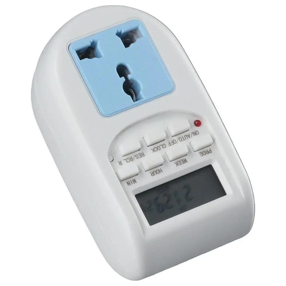 European Standard Timer Socket 220V-240V Portable ABS Functional LCD Digital Timer Socket Durable EU Plug Smart Timer Socket Electrician