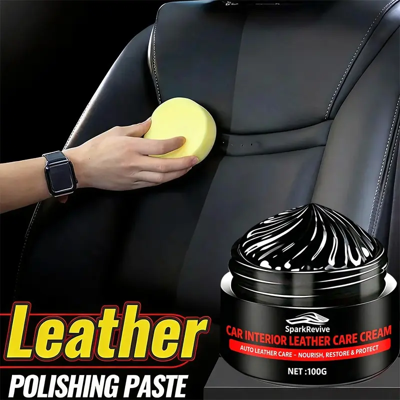 30g/100g/150g Car Leather Nourishing Care Paste, Car Detailing Products, Improve Dry & Dull Leather, Daily Interior Brightening Maintenance, Leather Conditioner