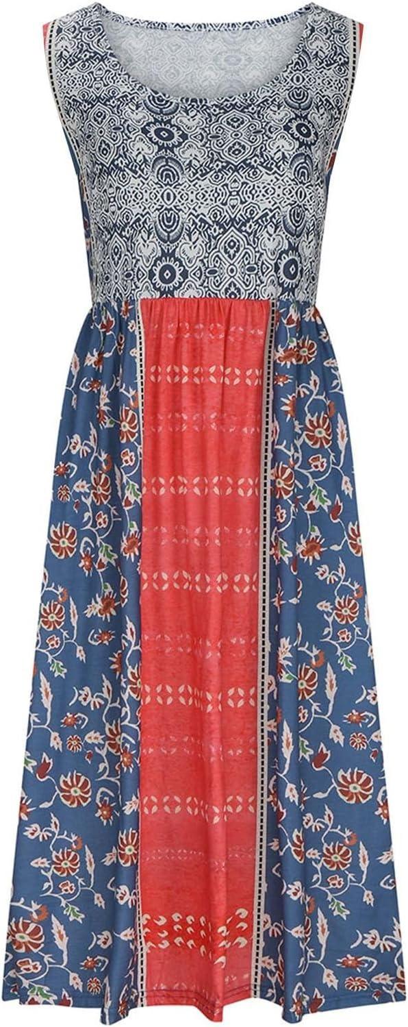 Europe and the United States 2026 spring and summer new print sleeveless pullover dress women casual plus-size dress