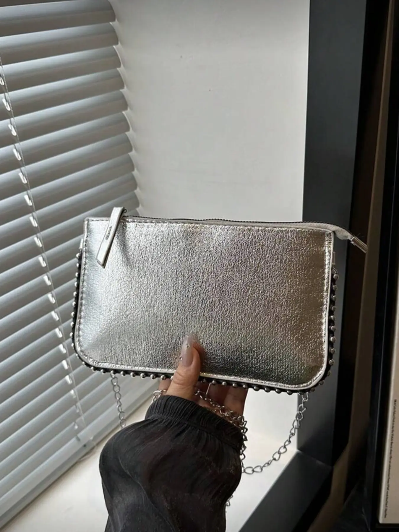 Crack Paint Envelope Bag, Women's Fashion Charm Handbag, Beaded Shoulder/bucket Bag, Elegant Pearl Purse, New Year Edition
