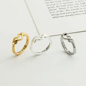 Bi-heart Claddagh Ring Jewelry for Women, Engraved with "I Love You Forever", Adjustable Multi-color Plated Irish Claddagh Friendship Promise Ring, Heart-shaped Jewelry. The "bi-heart" Gesture Is a Way to Express Love or Affection, Often Used