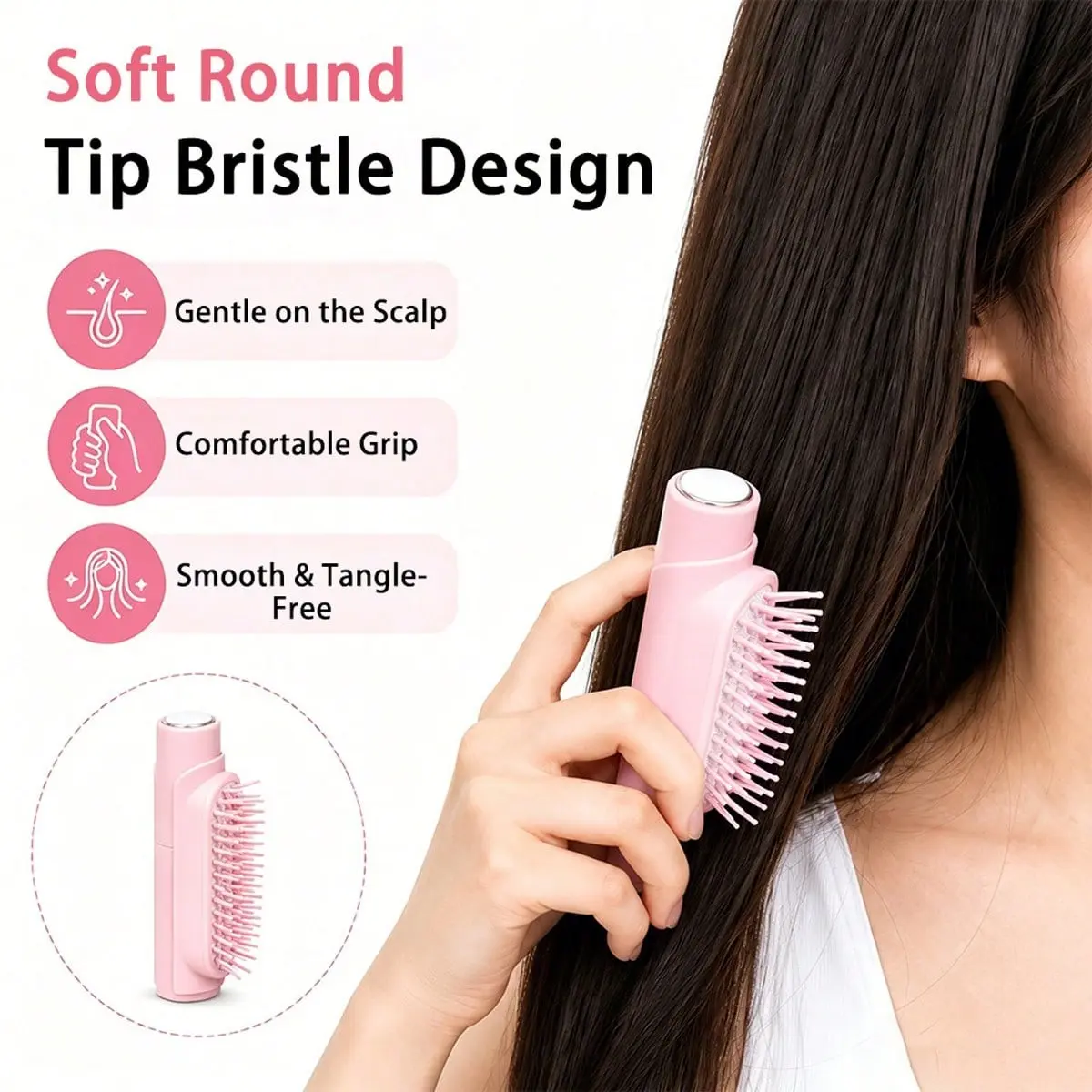 1 piece 2-in-1 Travel Hair Gel Bottle with Comb - Mini Portable Refillable Pocket-Sized Smooth Brush for Women, Refillable Spray Bottle with Comb for - Hair Care, Travel, Daily Use, Normal Hair Texture