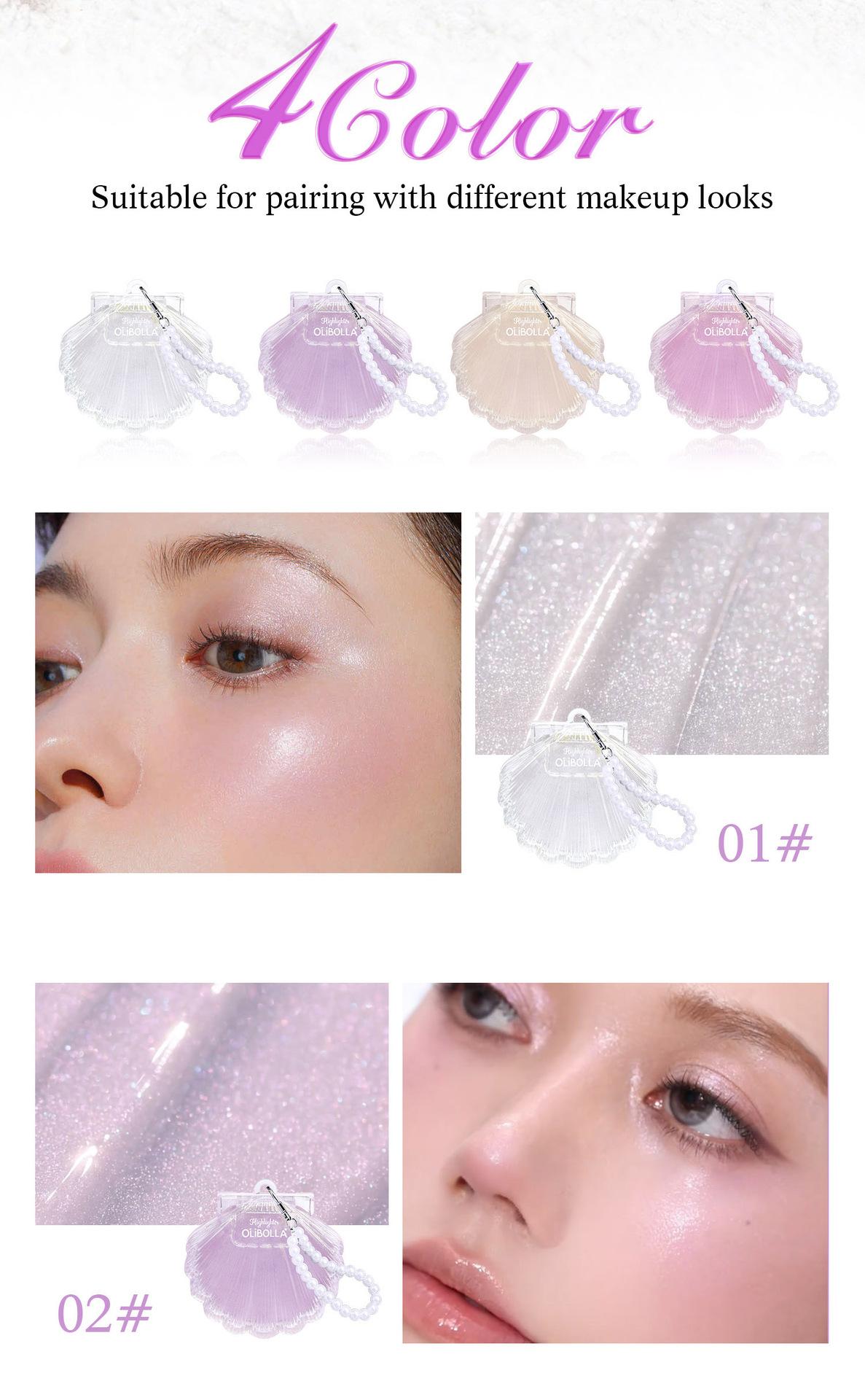 OLIBOLLA Illuminating 3D Highlighter, Face Brightening, Pearlescent Shimmer, Blush, Highlighter Powder