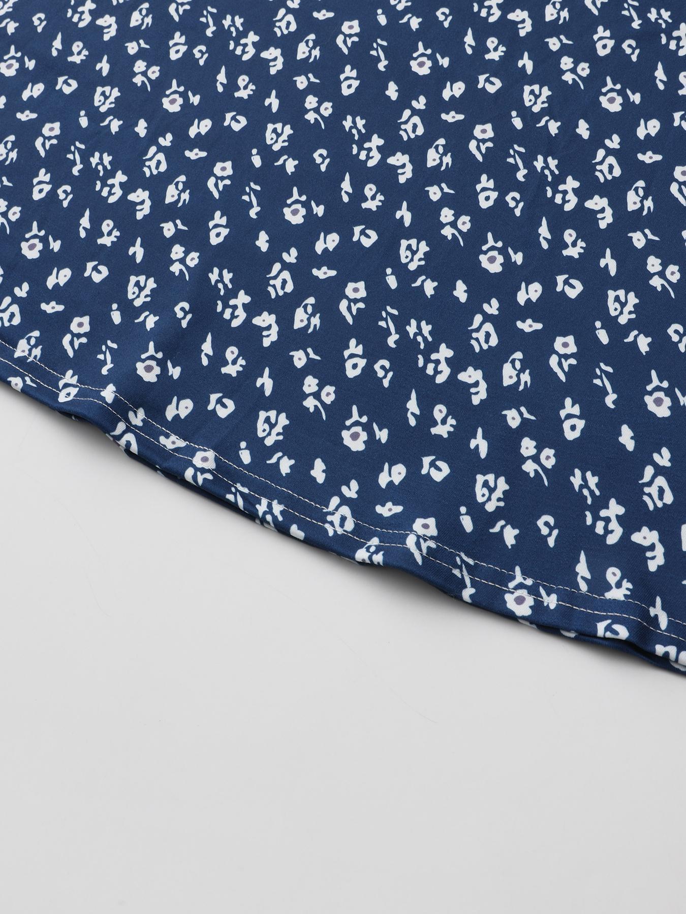 Women's Ditsy Floral Print V Neck Wrap A Line Dress, Boho Fashion Short Sleeve Short Dress Casual Boho Bohemian for Daily Holiday Vacation Wear, Frenchy Style Ladies Dress for Summer