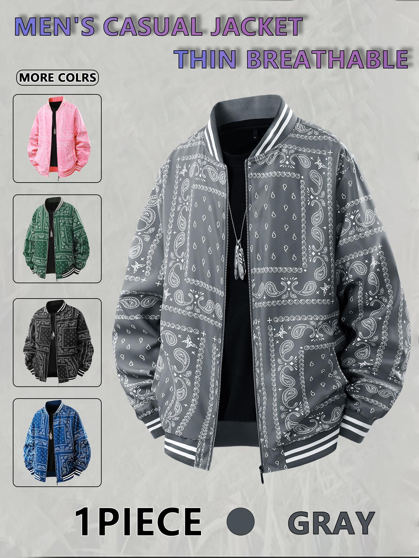 Men's Casual Cashew Flower Varsity Jacket,Vintage Lightweight Bomber Baseball collar Jackets,Classic Fabric,Mens Fashion Stylish,Men's jackets,Streetwear,Men's Clothing Men's Casual Cashew Flower Varsity Jacket,Vintage Lightweight Bomber Baseball collar Jackets,Classic Fabric,Mens Fashion Stylish,Men's jackets,Streetwear,Men's Clothing