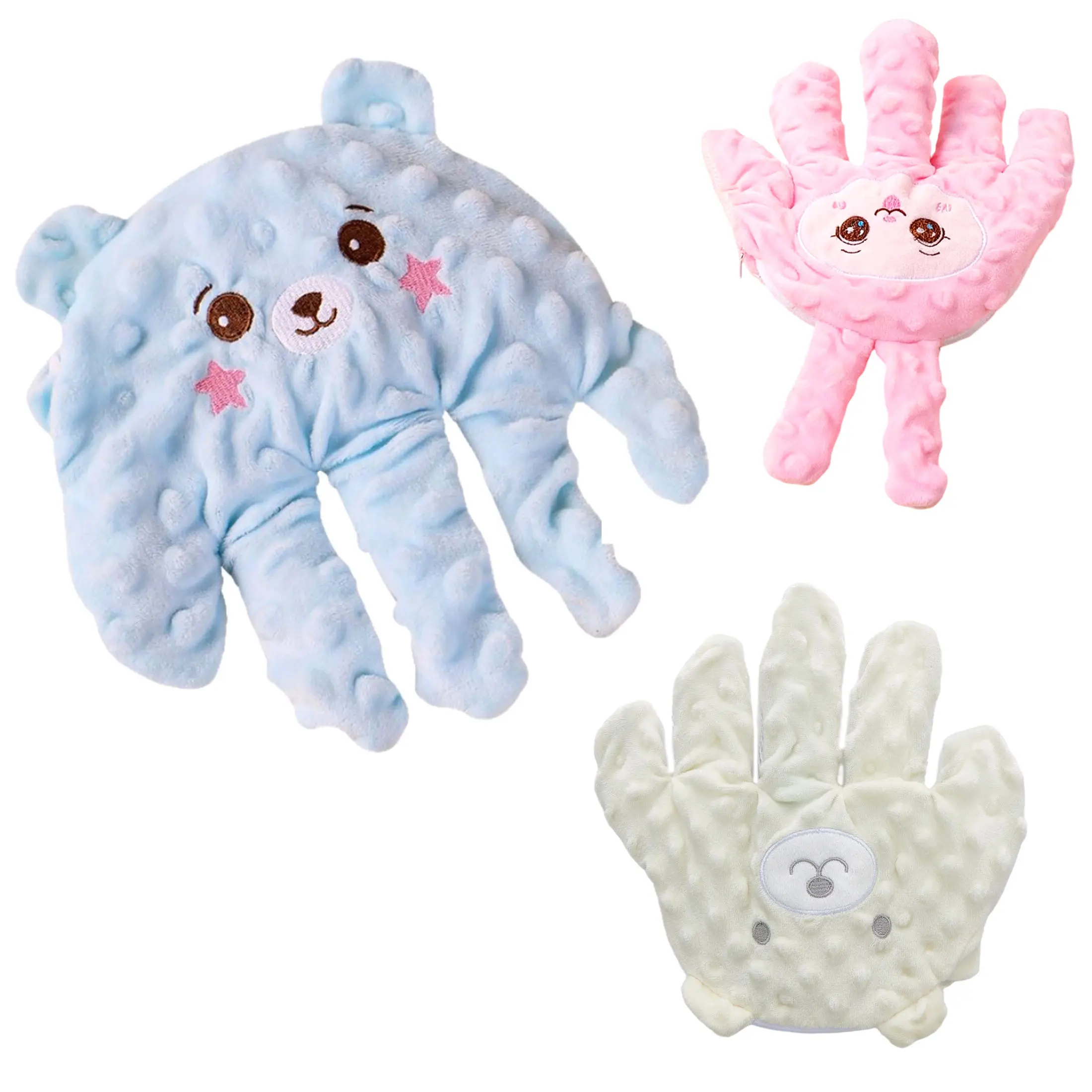Baby Bear Bunny Soothing Palm Glove Rechargeable Remote Control Anti Startle Hand Toy Soft Bubble Minky Baby Sleep Calming Toy Newborn Sleeping Aid