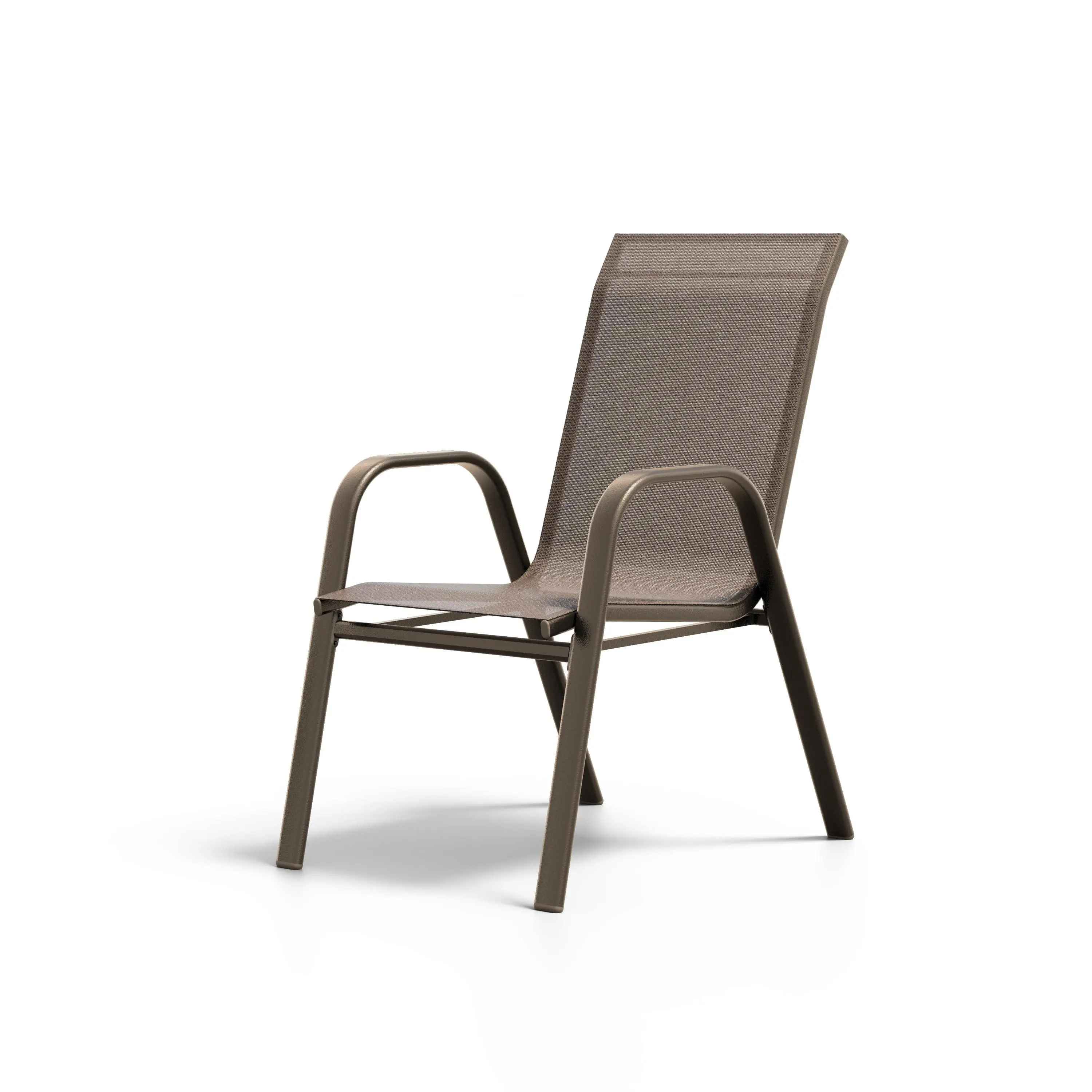 High Back Textilene Patio Chairs Set of 4, Weather Resistant Stackable Outdoor Dining Chairs, Space-Saving Stacking Furniture Perfect for Balcony & Backyard Use