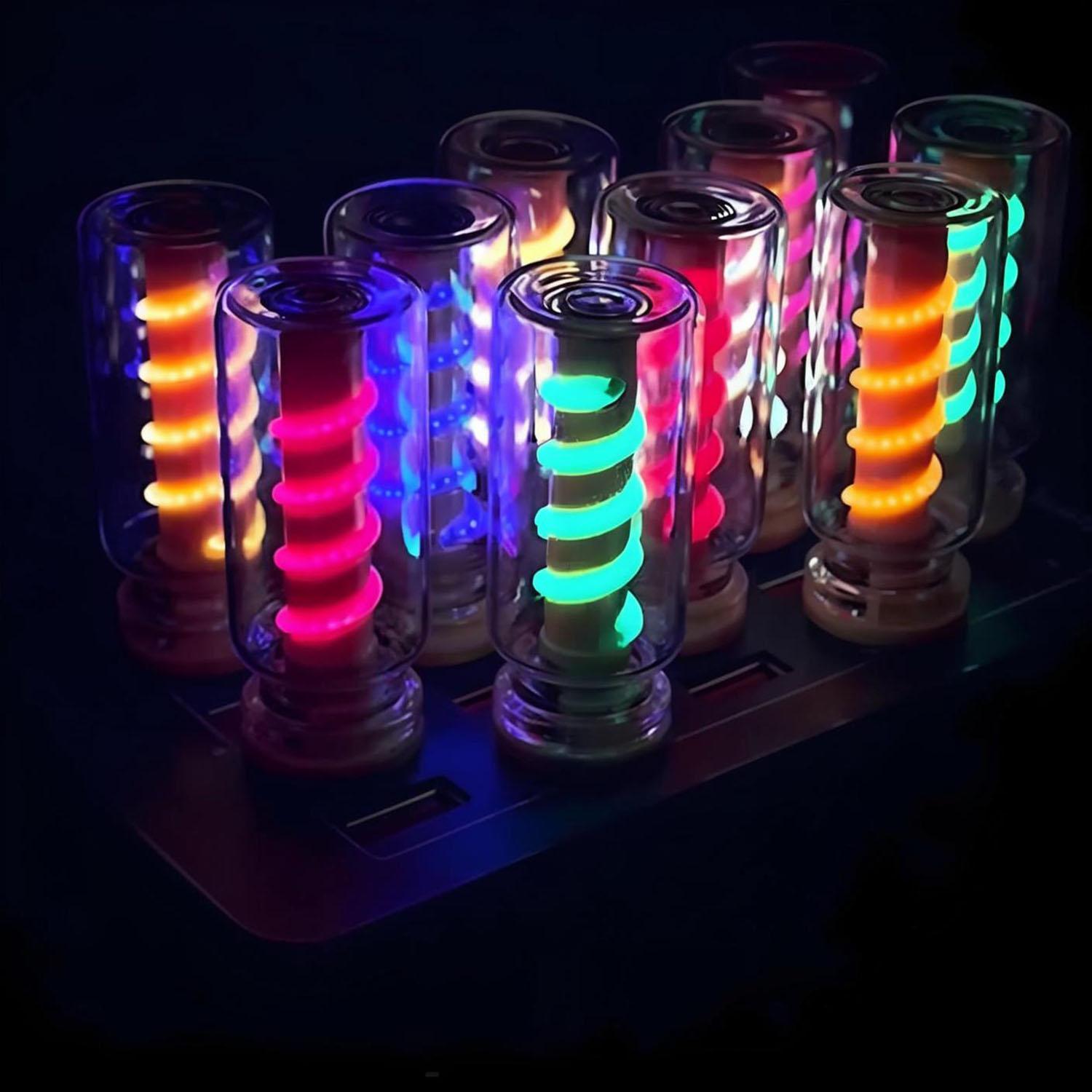 1 USB small night light touch color LED night light in the car ambient light Edison bulb incandescent ceramic light transparent touch bedside sleeping light portable multi-color LED ambient light that lights up