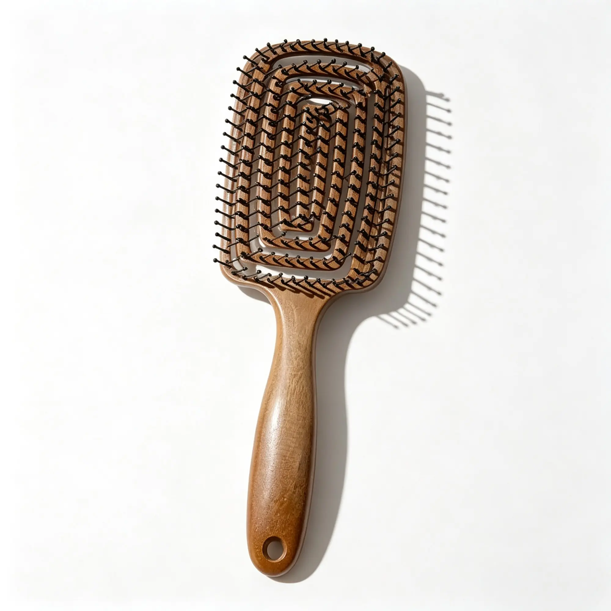 Vintage Wooden Massage Comb, Elegant Hollow Design, Smooth Handle, Gift Box Packaging, Ideal for Hair Care & Styling, Unisex Use