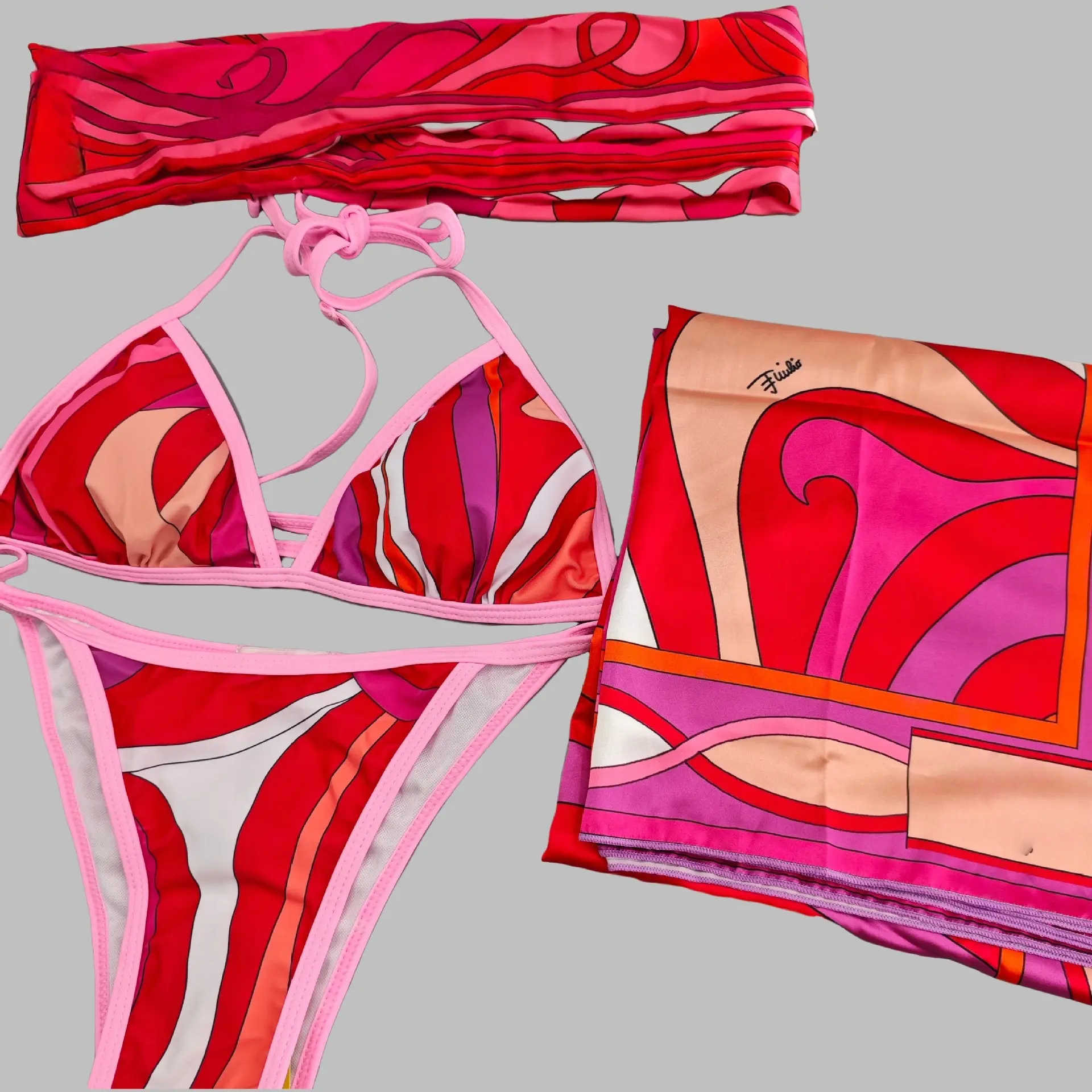 2026 Sexy Printed Bikini New Women's One-Piece Swimsuit Women's Swimwear