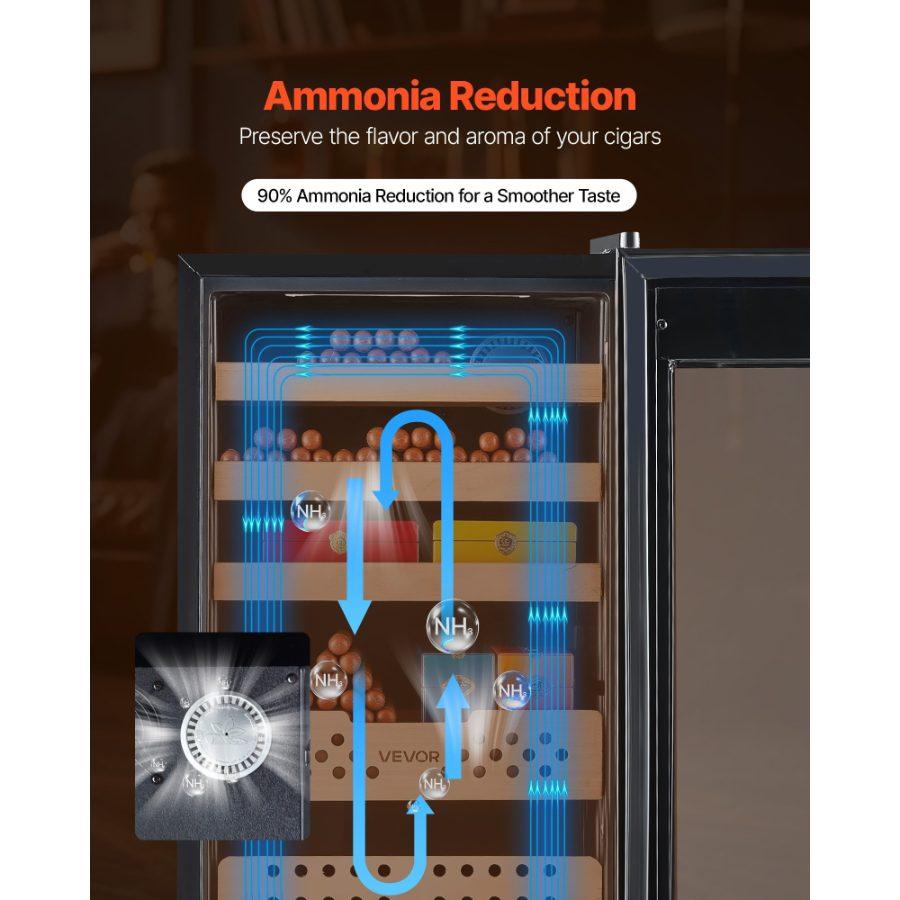 VEVOR Electric Humidor, 70L, 400 Counts Electric Cigar Humidor Cabinet with Compressor Cooling, Constant Humidity Temperature Control, Spanish Cedar Wood Shelves Drawers, 4 Layers, for Household