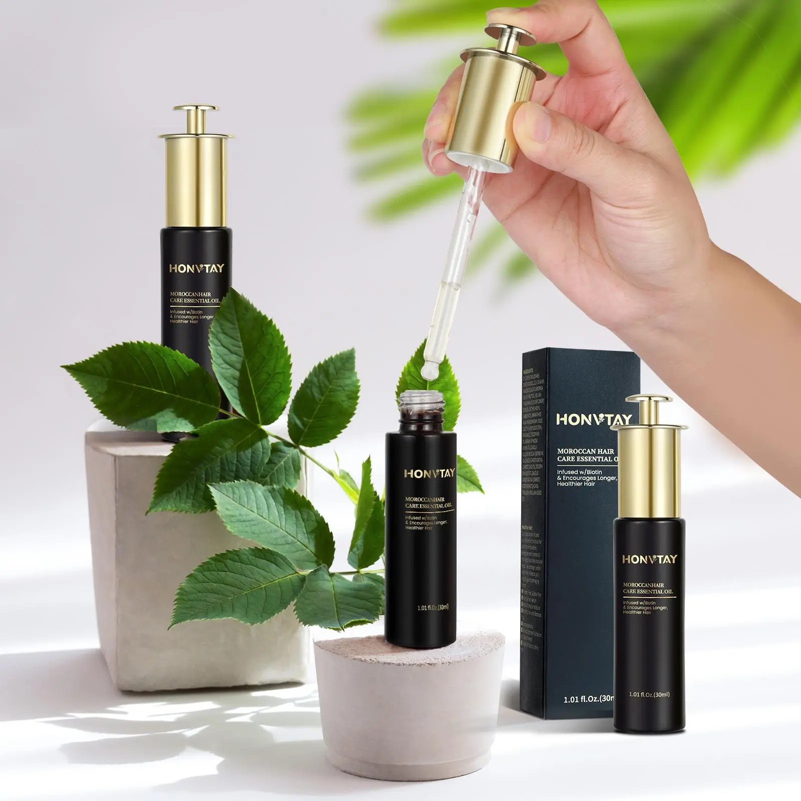 Moroccan Hair Oil Summer Multi-Functional Strengthening and Smoothing Hair Care Liquid Argan Oil Anti-Frizz Repair Moisturizing Rosemary Hair Growth Oil
