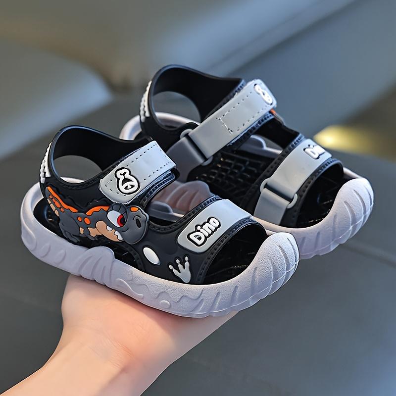 Cool Summer Sandals for Boys, Stylish Dinosaur Designs, Comfortable for The Beach, Perfect for Students
