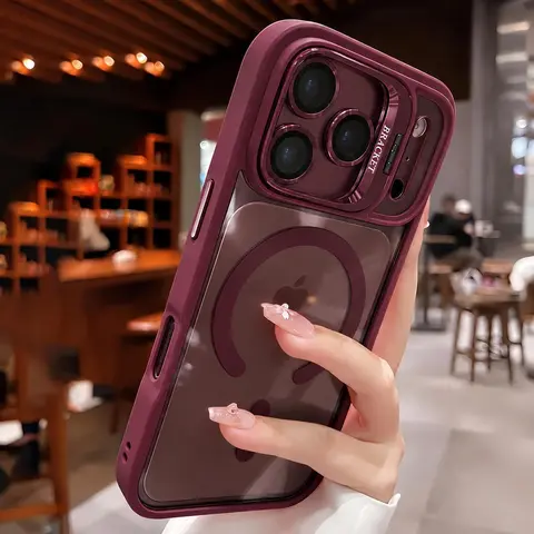 Transparent Acrylic Magnetic Cellphone Case with Stand - Shockproof Protection Accessory for Multi-Model iPhone 18 Pro Max,17,16,15,14,13,12,11 Pro Plus,Devices for Women