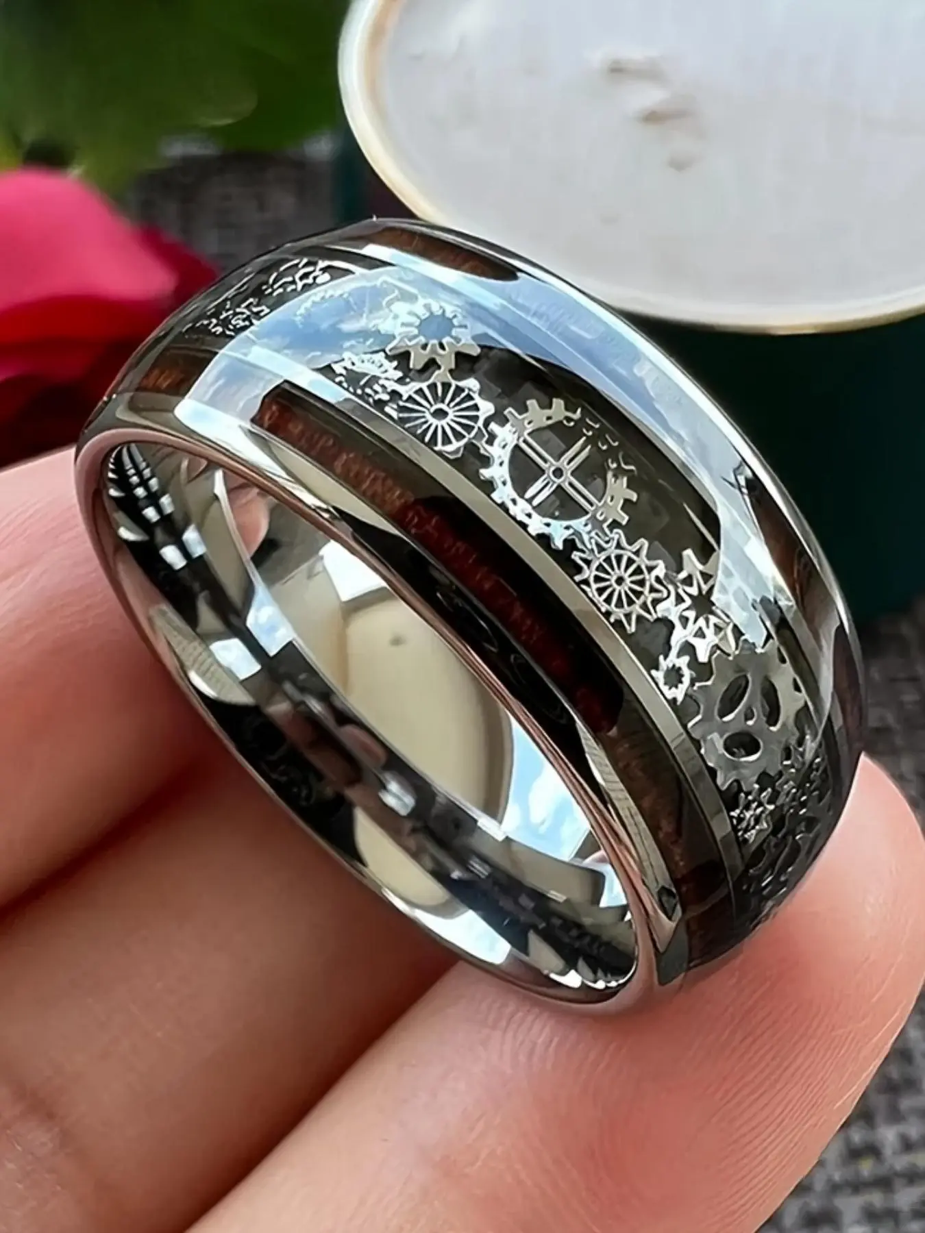 Vintage Punk Style Gear Design Ring, Stainless Steel Ring for Men & Women, Fashion Rings, Fashion Jewelry for Party, Daily Clothing Decor, Trendy Jewelry for Birthday Gift