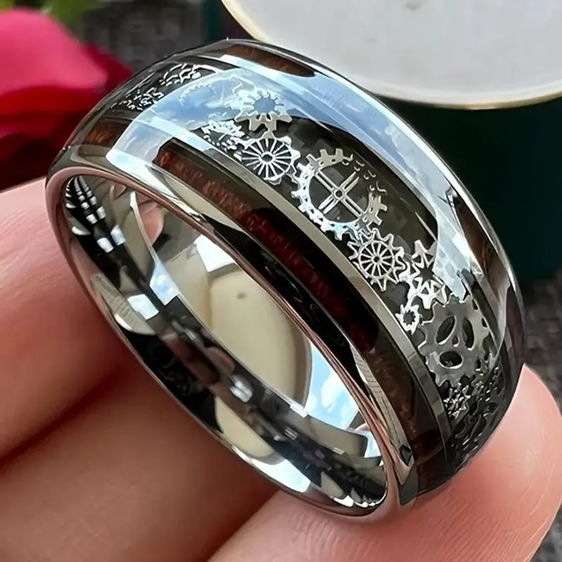 Vintage Steampunk Gear-Design Stainless Steel Ring, Unisex Ring for Men and Women, Jewelry for Parties and Everyday Wear, Birthday Gift
