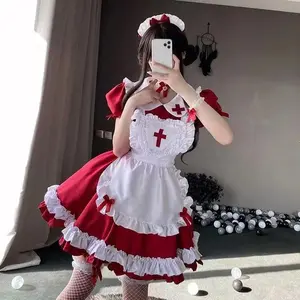 Lovely Japanese Anime Maid Outfit, Soft Daily Lolita Dress, Plus Size Retro Cos Costume, Casual Home Party Full Matching Outfit