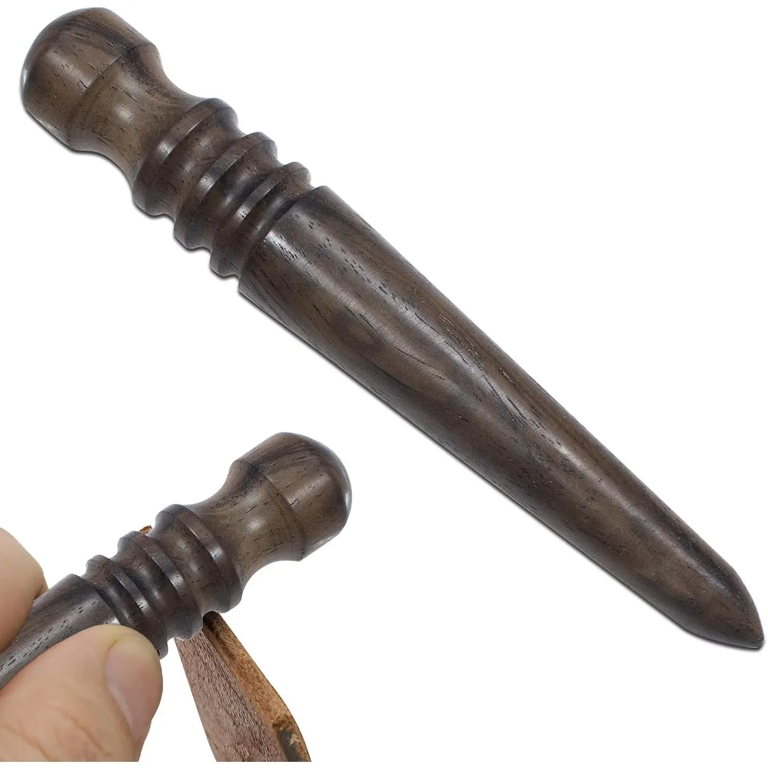 Ebony  Leather  Burnisher Tool,Professional Round Leather  Burnisher Tool for Burnishing Leather Hand Making Projects,Leather Tool (1)