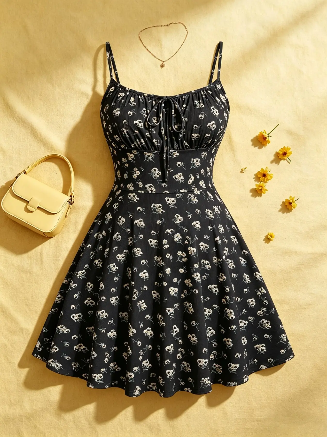 Plus Size Women's Small Floral Halter Dress, Summer Pure Desire Waist Cinch Slimming A-Line Short Dress, Casual Fitted Plain Surface, Beach Travel Dress
