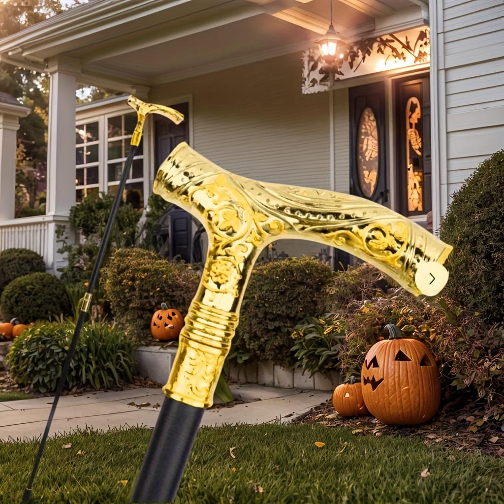 [Golden Handle, Folding Cane] Lightweight And Sturdy Golden Handle Unisex Folding Cane | Elegant Alloy Wand Leisure And Collection Classic Cane