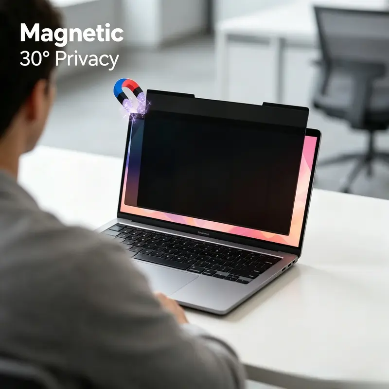 Magnetic Privacy Screen for Macbook Air 2018-2020/Pro 2017-2020 13"  A1932 / 2179 / 1706 / 1708 / 1989 / 2159 / 2289 / 2251 / 2337 / 2338 (M2) , Double Sided Anti-Spy Filter, 30 Degree Privacy
